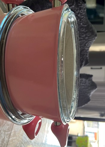 Schafer eko granit Pastel Pembe Cam Kapaklı Tencere Seti - Görsel 4