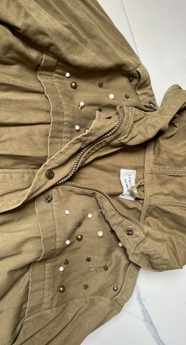 Bej Düğmeli Rahat Kesim Kadın Ceket - Görsel 3