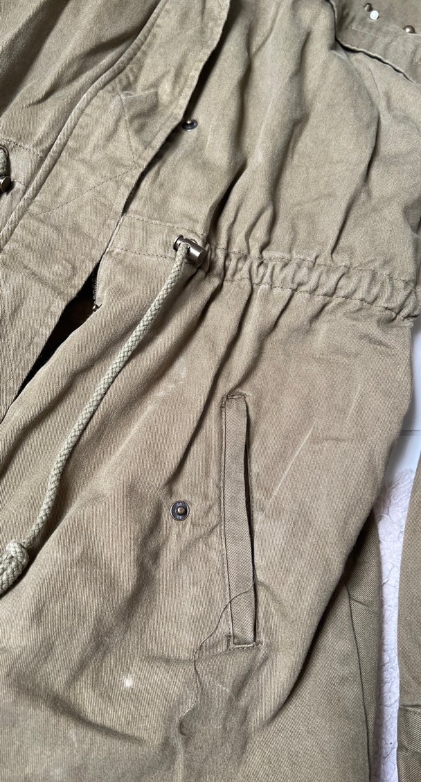 Bej Düğmeli Rahat Kesim Kadın Ceket - Görsel 2