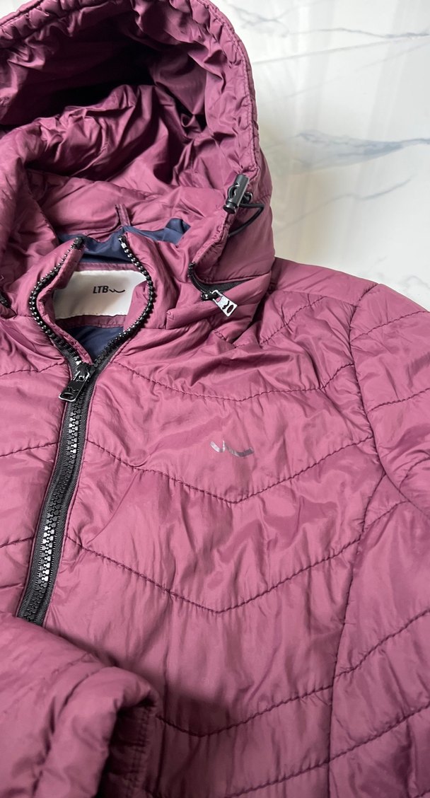 Bordo Fermuarlı Kadın Kışlık Mont - Görsel 3