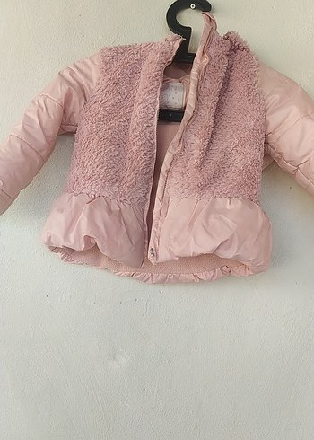 Kız Çocuk Pembe Kürklü Mont