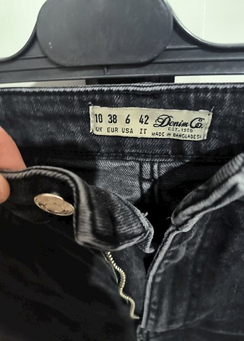 m Beden siyah Renk Siyah Kemerli Denim Mini Etek
