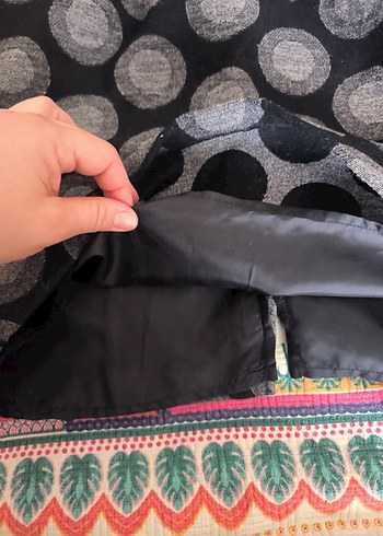 s Beden Kadın Siyah Puantiyeli Kısa Elbise