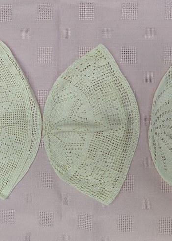 Vintage El Örgüsü Beyaz Dantel Örtü - Görsel 3