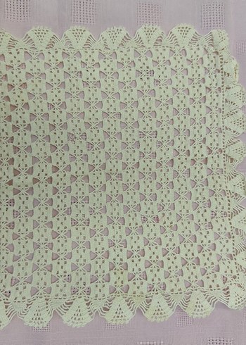 Vintage El Örgüsü Beyaz Dantel Örtü - Görsel 12