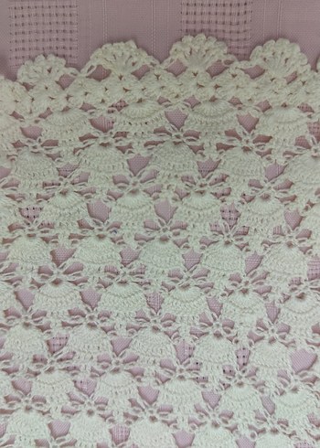 Vintage El Örgüsü Beyaz Dantel Örtü - Görsel 17