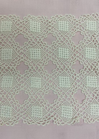 Vintage El Örgüsü Beyaz Dantel Örtü - Görsel 13