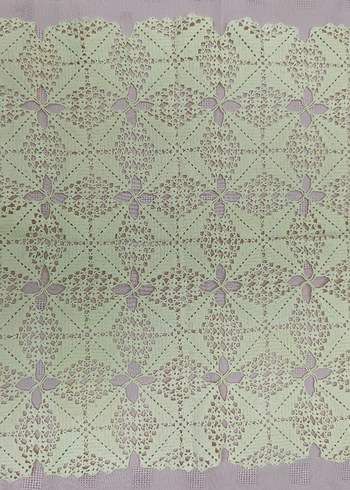 Vintage El Örgüsü Beyaz Dantel Örtü - Görsel 2