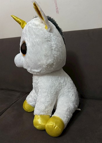 Beyaz Altın Detaylı Unicorn Peluş Oyuncak - Görsel 2