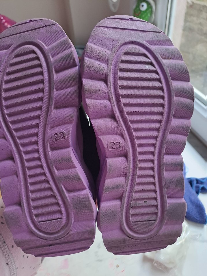 Kız Çocuk Mor Cırt Cırtlı Spor Ayakkabı - Görsel 5