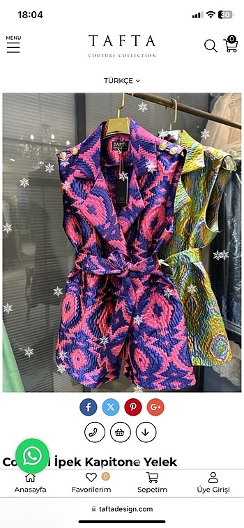 universal Beden Taftadesign colorful ipek kapitone yelek