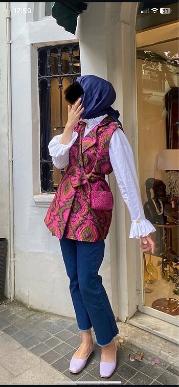 Taftadesign colorful ipek kapitone yelek