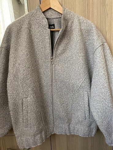 xs Beden gri Renk Zara buklet oversize bomber ceket