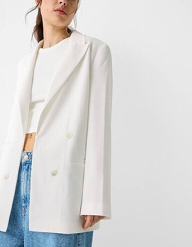 Bershka slim fit dökümlü blazer