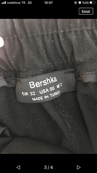 32 Beden Bershka Kargo Pantolon