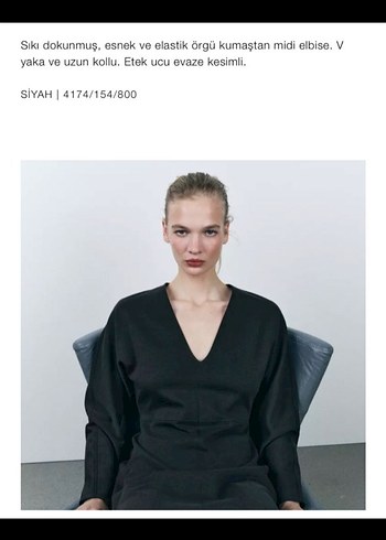Zara Zara interlok midi elbise