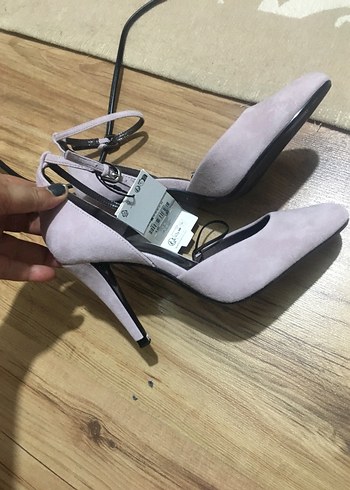 37 Beden Zara süet topuklu ayakkabı