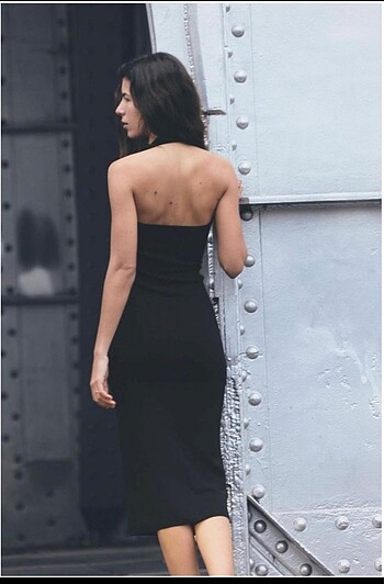 Zara Zara parlak halter yaka örme elbise