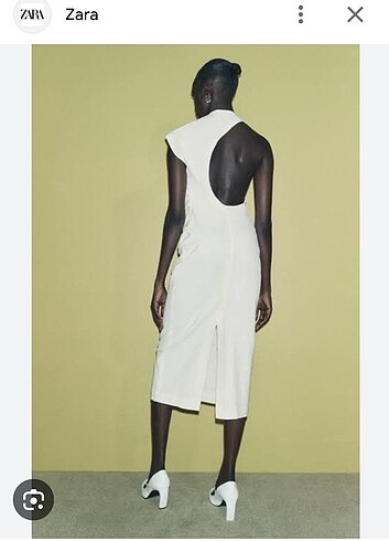 Zara Zara zw collection keten karışımlı elbise