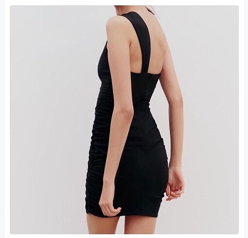 40 Beden Zara drape detaylı mini elbise