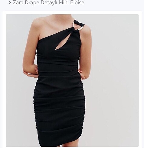 Zara Zara drape detaylı mini elbise