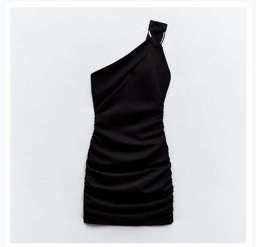 40 Beden siyah Renk Zara drape detaylı mini elbise