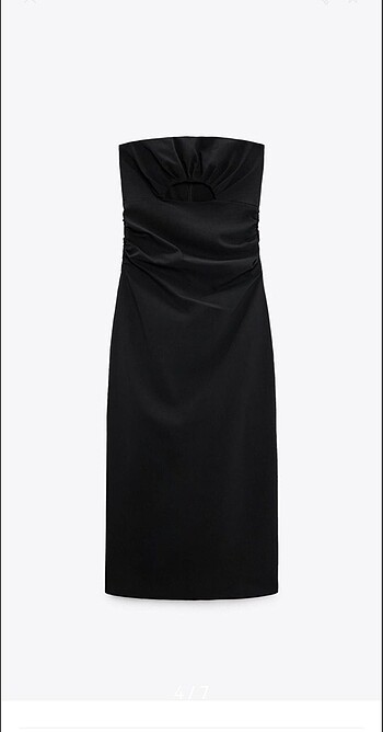 40 Beden siyah Renk Zara cut out straplez elbise
