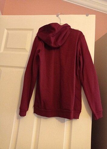 12-13 Yaş Beden bordo Renk Kapşonlu sweatshirt 