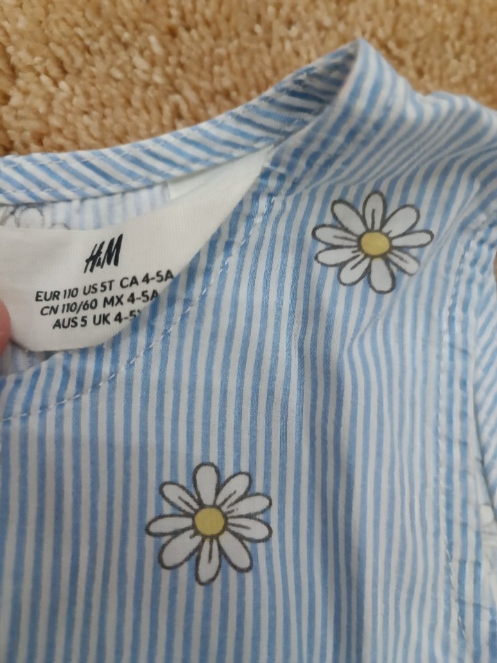 Mavi Nakışlı Fırfırlı Kız Elbisesi - Görsel 2