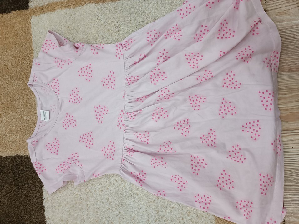 Pembe Pamuklu Kız Çocuk Elbise - Görsel 2