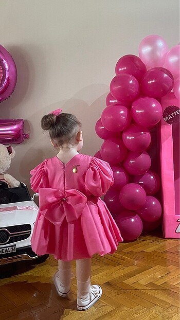 24-36 Ay Beden pembe Renk Barbie çocuk kostümü