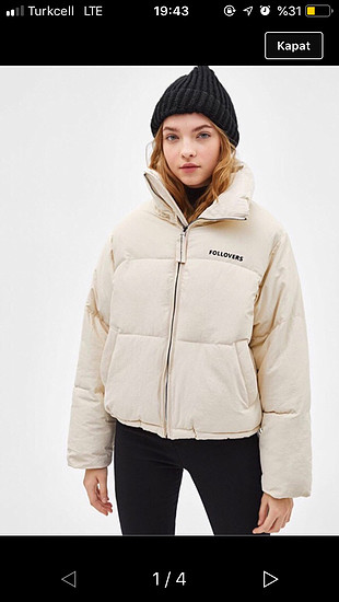 Beyaz bershka mont