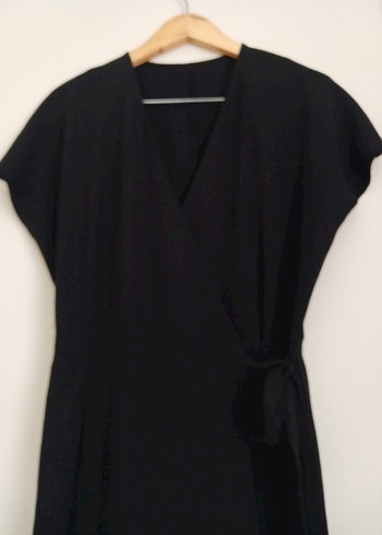 Kemerli Siyah Midi Elbise - Görsel 2