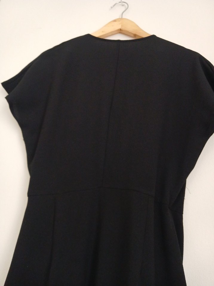 Kemerli Siyah Midi Elbise - Görsel 4