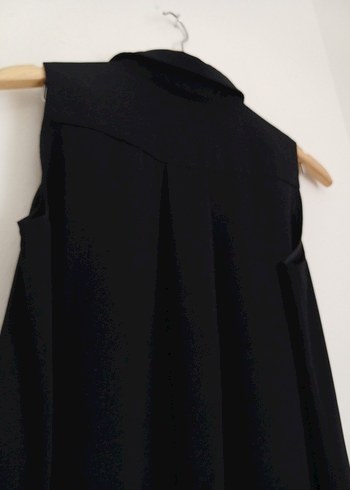 Fermuarlı Yüksek Yakalı Siyah Uzun Elbise - Görsel 7