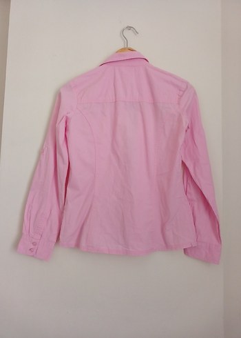 Düğmeli Pembe Uzun Kollu Gömlek - Görsel 3