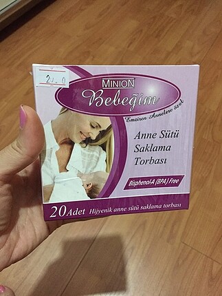 Anne sütü saklama torbası