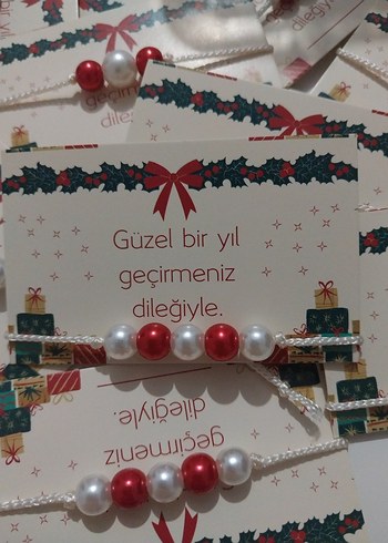 Beden beyaz Renk 10 tl Beyaz Boncuklu yılbaşı Bilekliği