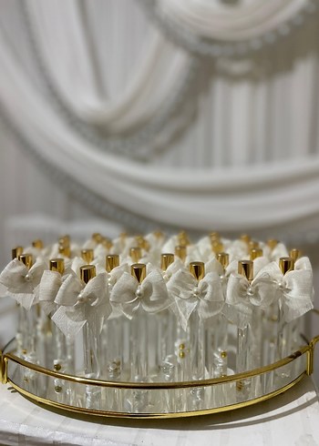 Kadın Parfümü Şişesi Beyaz Fiyonk Detaylı - Görsel 2