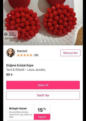  Beden Hasır Küpe ÖZEL İlan