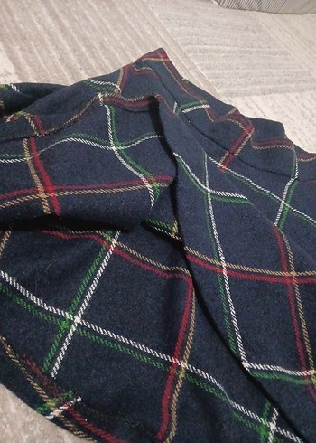 Çok Renkli Ekose Desenli Midi Etek - Görsel 4