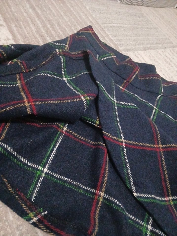 Çok Renkli Ekose Desenli Midi Etek - Görsel 4