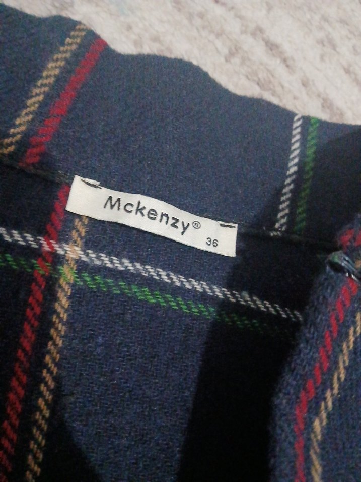 Çok Renkli Ekose Desenli Midi Etek - Görsel 3