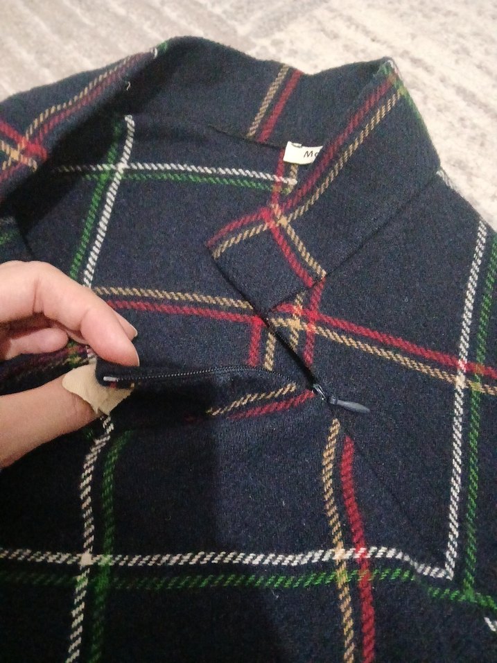 Çok Renkli Ekose Desenli Midi Etek - Görsel 2