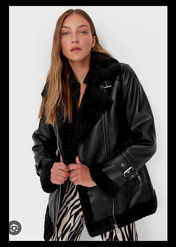 Stradivarius Siyah biler ceket - Görsel 8