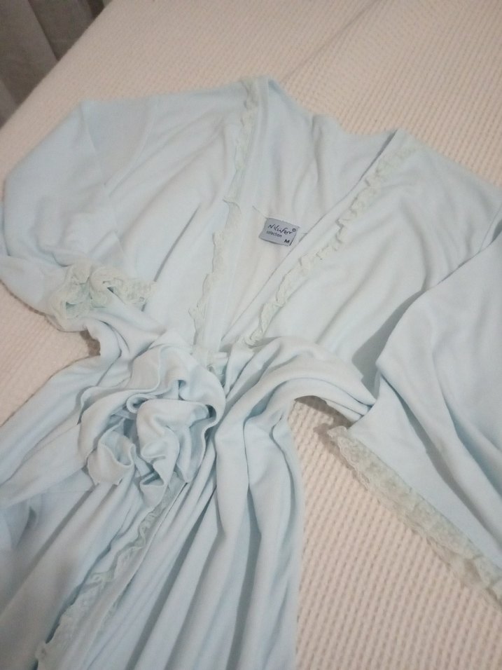 Mavi Bohem Uzun Kadın lahusa Sabahlık - Görsel 3