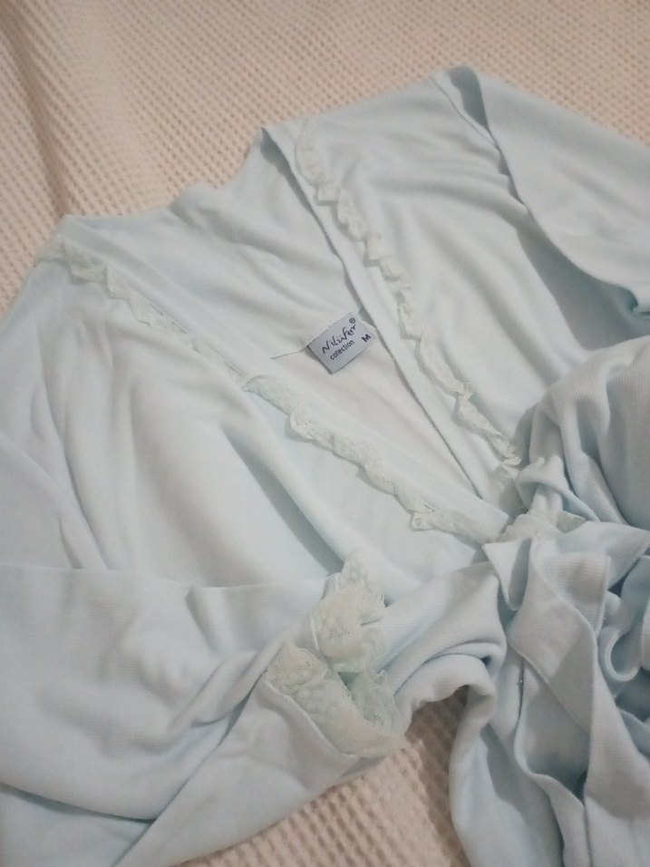 Mavi Bohem Uzun Kadın lahusa Sabahlık - Görsel 2