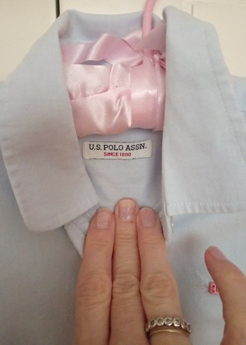 Kız Çocuk Mavi Uzun Kollu Pamuklu Gömlek - Görsel 4