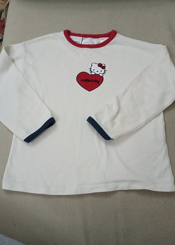 Kız Çocuk Beyaz Uzun Kollu  Tişört - Görsel 2