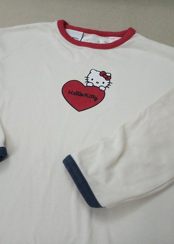 Kız Çocuk Beyaz Uzun Kollu  Tişört - Görsel 3